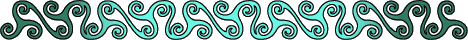 Blue-green horizontal Celtic scroll design